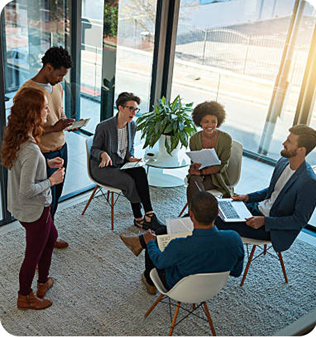 A Group Of People Discussing